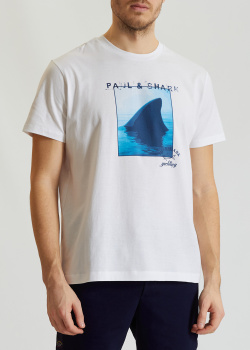 Біла футболка Paul&Shark із зображенням, фото